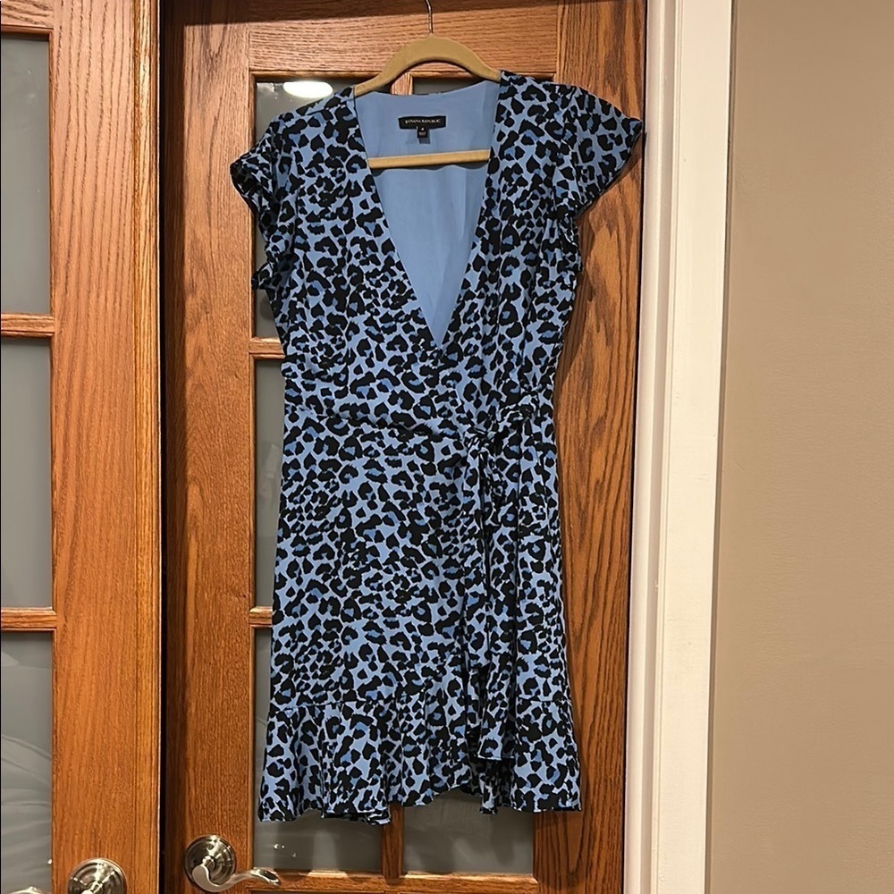 Banana Republic Blue Ruffled Wrap Mini Dress​​​​​